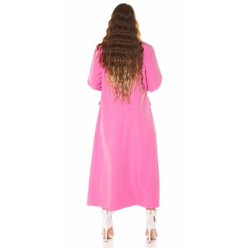 Abrigo largo rosa estilo blazer [3]
