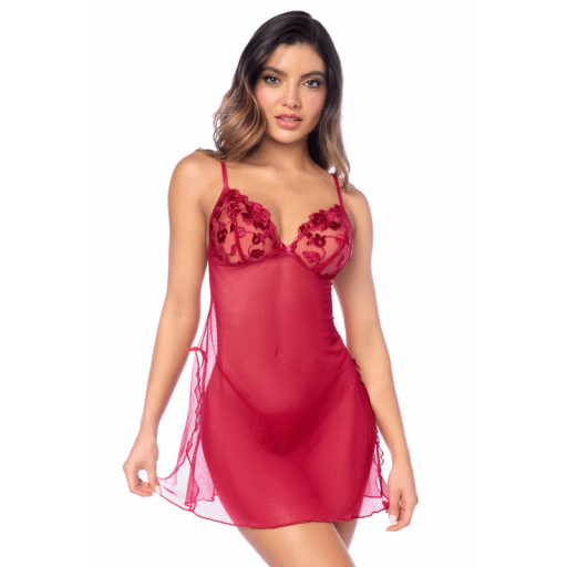 Babydoll rojo sensual y romántico