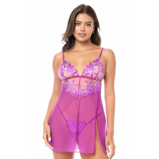 Babydoll romántico y seductor morado