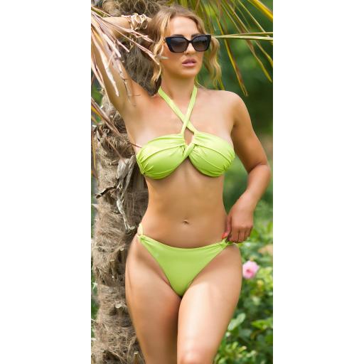 Bikini 2 piezas verde claro con copas  [4]