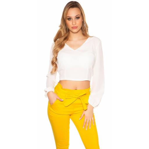 Blusa blanca con espalda descubierta 