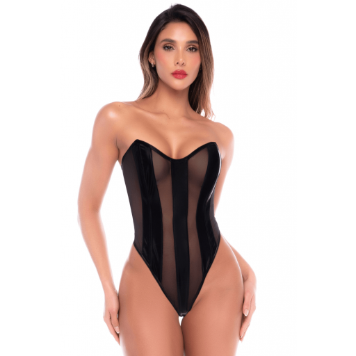 Body Corsé Negro Efecto Vinilo [0]