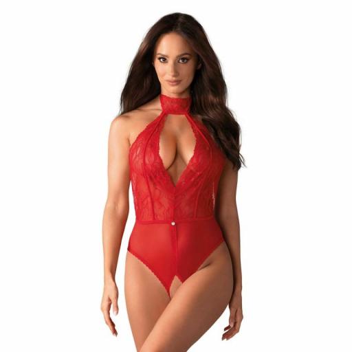 Body Rojo Fuego con aberturas y Encaje [0]
