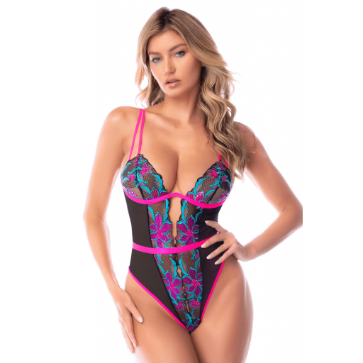 Body transparente bordado con lentejuela [2]