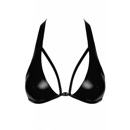 Bralette negro traviesa efecto cuero