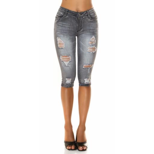 Capri jeans rotos de color negro [1]