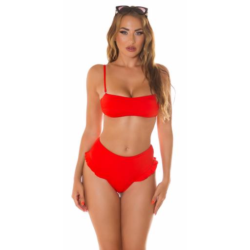 Conjunto bikini cintura alta rojo [4]