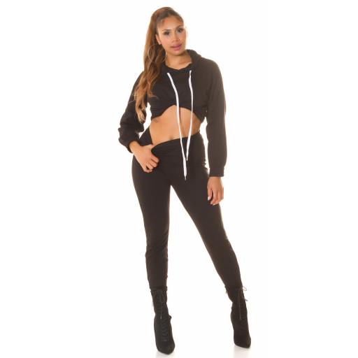 Conjunto casual sport capucha Negro [10]