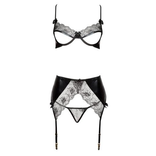 Conjunto con encaje y negro lacado [9]