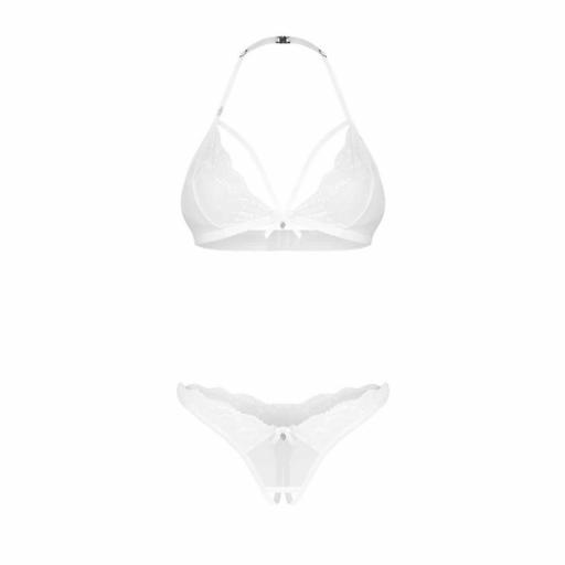 Conjunto de lenceria Trío de encaje blanco [3]