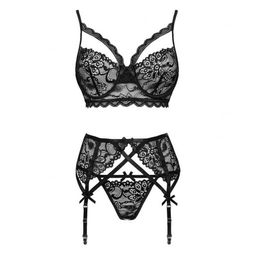 Conjunto sensual negro 3 piezas [11]