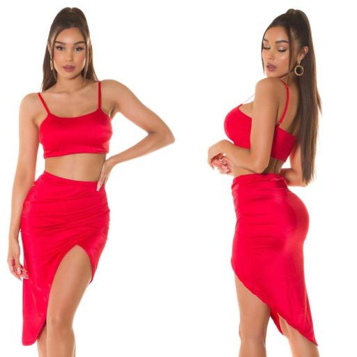 Conjunto verano de falda y top rojo [4]