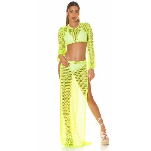 Crop top Verde Neón Cover-Up de Red [3]