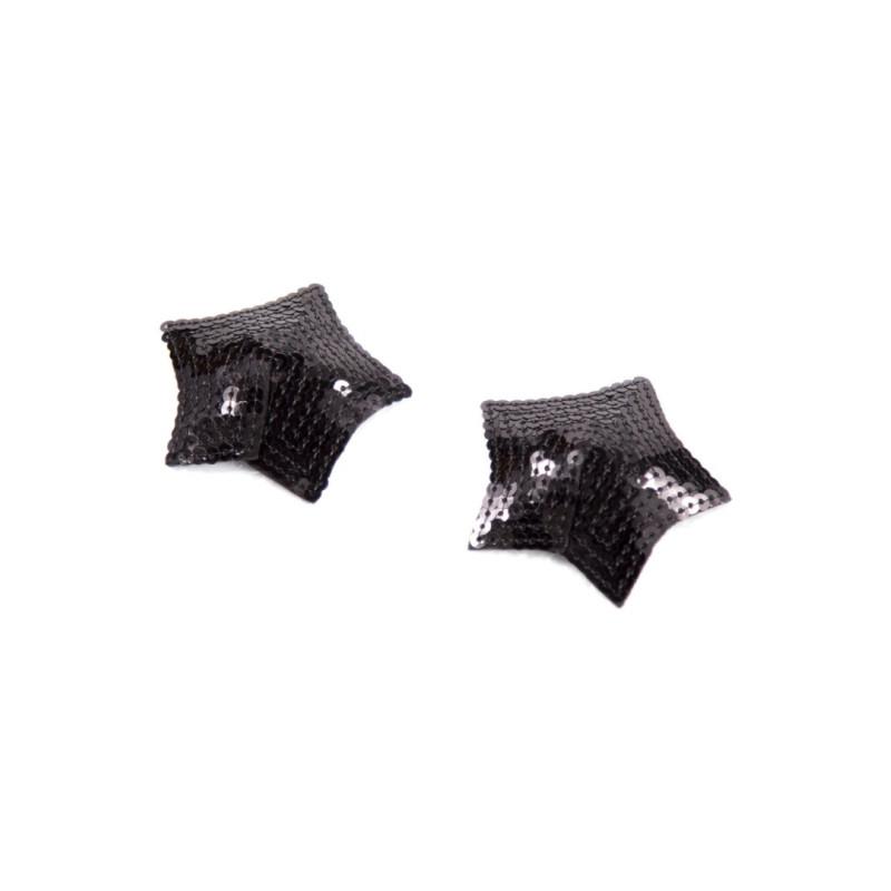 Cubrepezones con lentejuelas negras