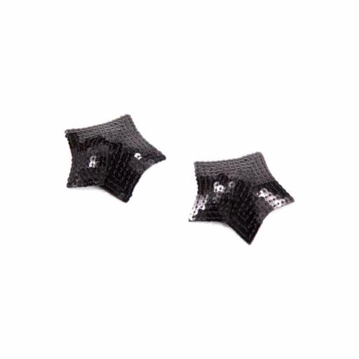 Cubrepezones con lentejuelas negras