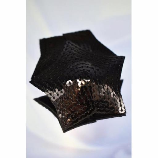 Cubrepezones con lentejuelas negras [2]
