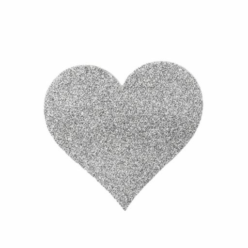 Cubrepezones Corazón brillo blanco [1]