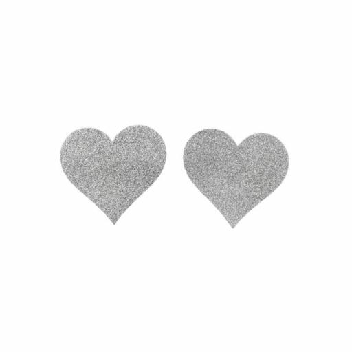 Cubrepezones Corazón brillo blanco