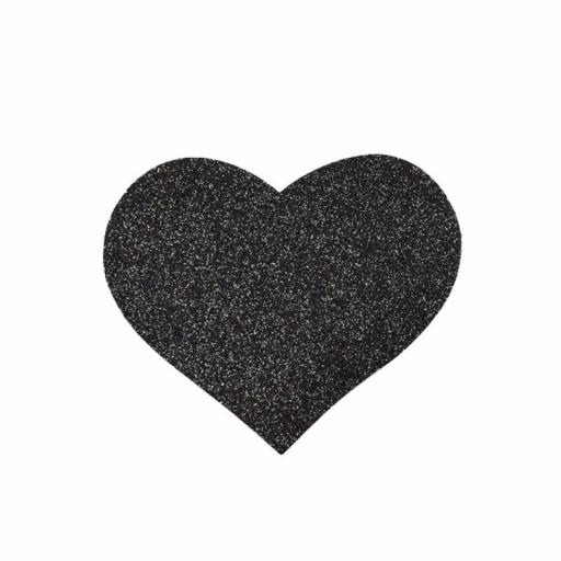Cubrepezones Corazón brillo negro [1]