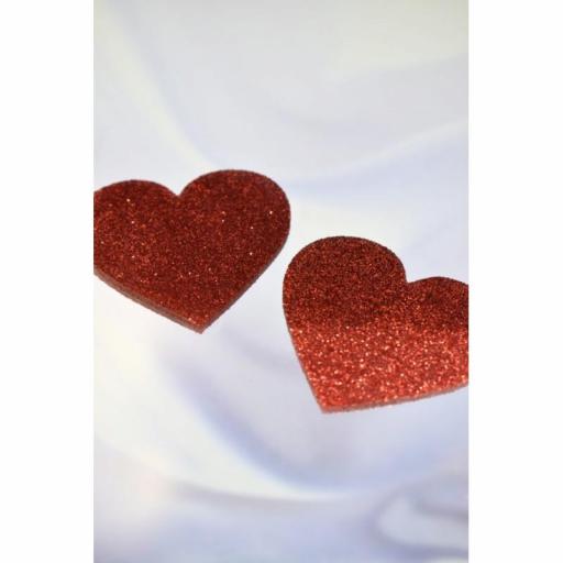 Cubrepezones Corazón brillo rojo [2]