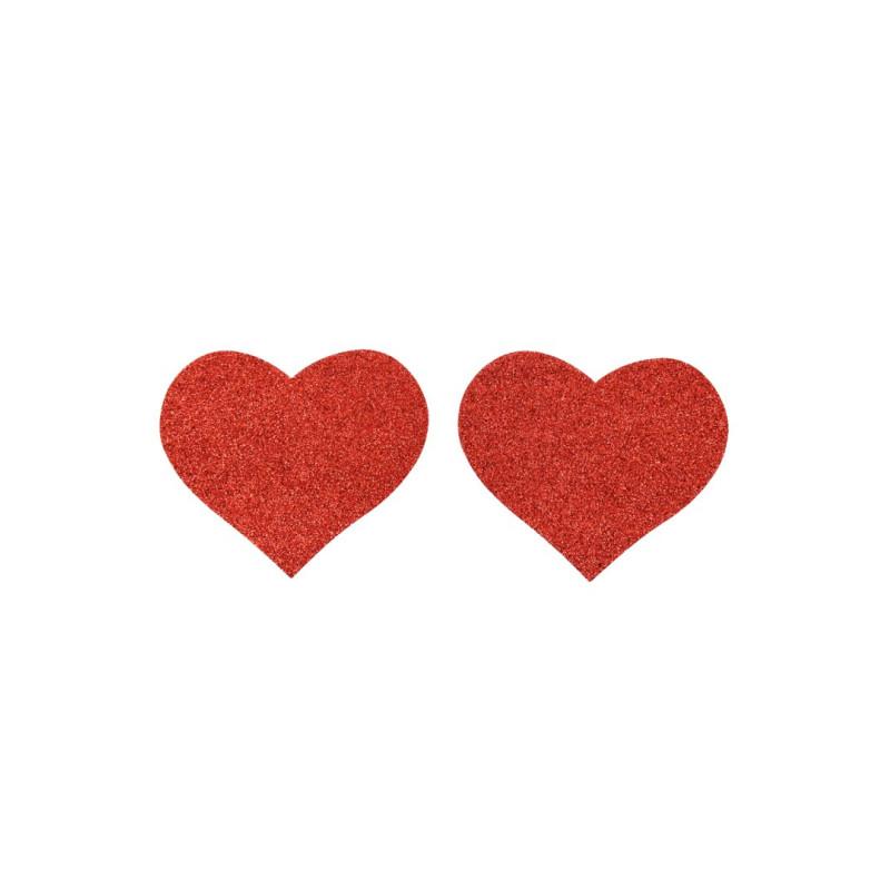Cubrepezones Corazón brillo rojo