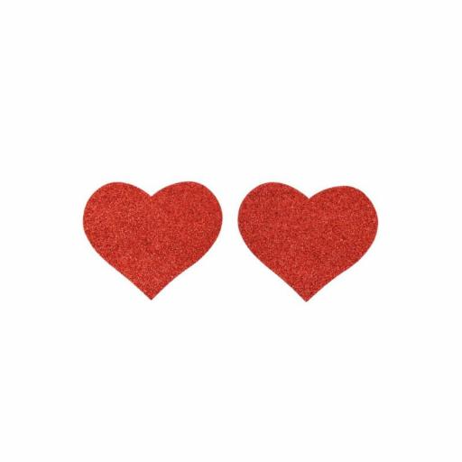 Cubrepezones Corazón brillo rojo