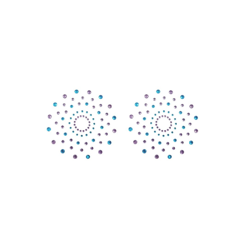 Cubrepezones Strass Azul Violeta