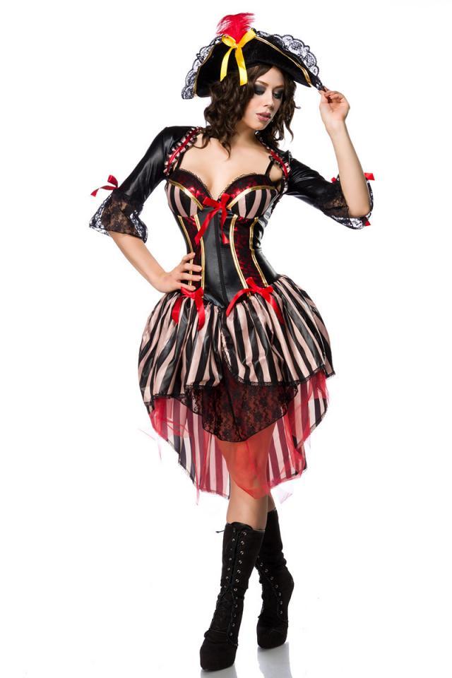 Disfraz de pirata para mujer, vestido de pirata, corsé de cuero