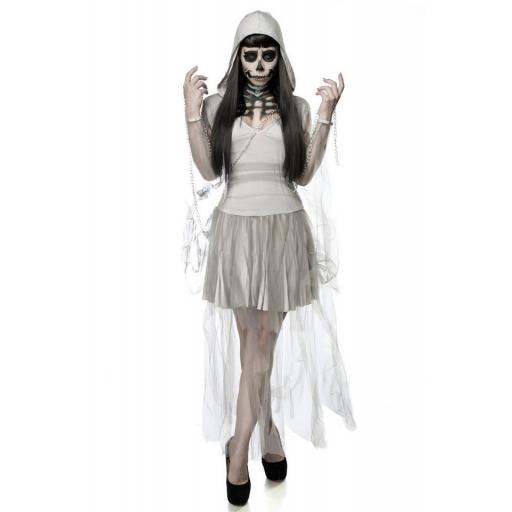 Disfraz mujer fantasma esqueleto