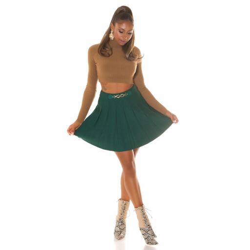 Falda estilo patinadora y pliegues verde [8]