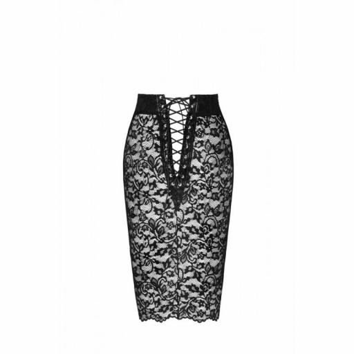 Falda Midi de Encaje Floral con Cordones [5]