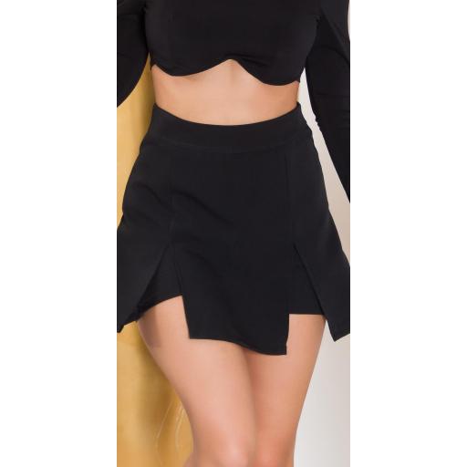 Falda short negro cintura alta verano [5]