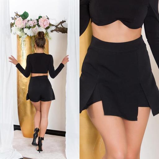 Falda short negro cintura alta verano [7]