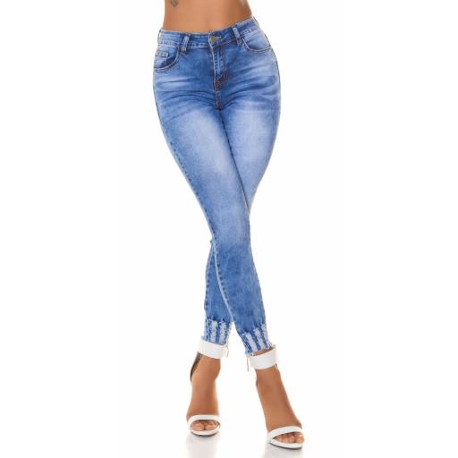Jeans azul de cintura alta desgastados [2]