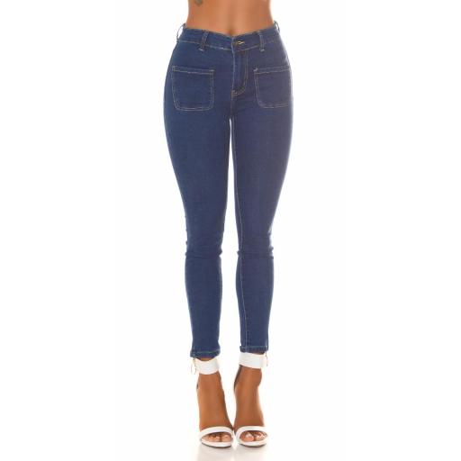 Jeans azul skinny de cintura alta  [1]