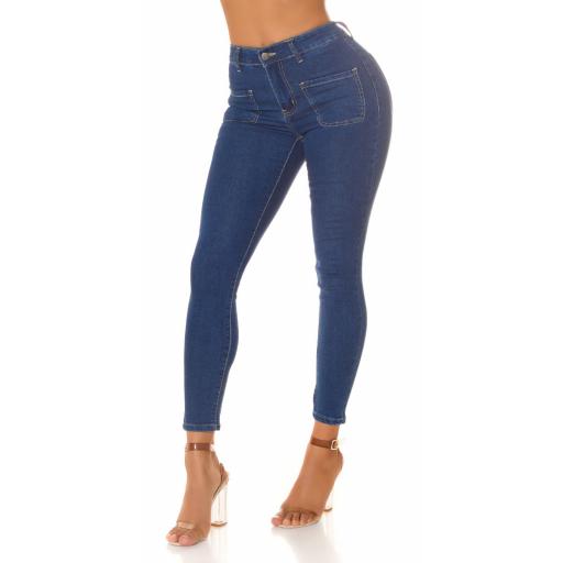 Jeans azul skinny de cintura alta  [4]