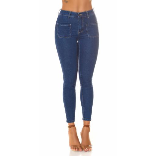 Jeans azul skinny de cintura alta  [2]