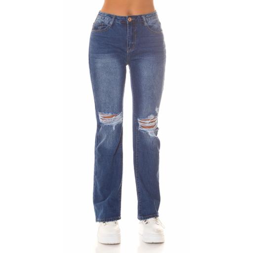 Jeans Bootcut azul cintura alta rotos [4]