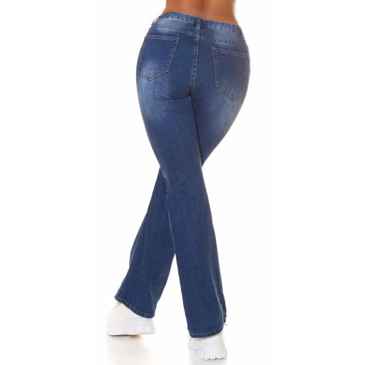 Jeans Bootcut azul cintura alta rotos [1]