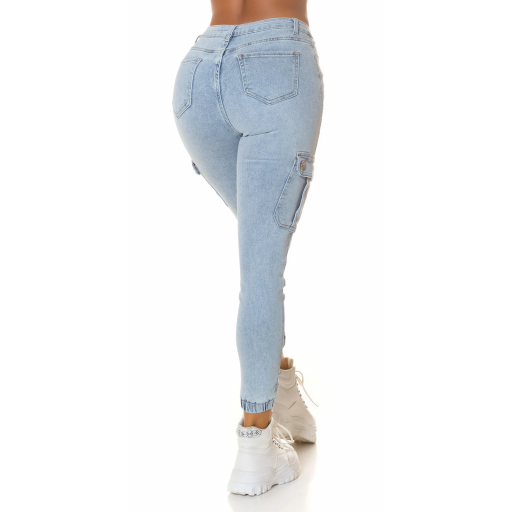 Jeans cargo azul cintura alta [3]