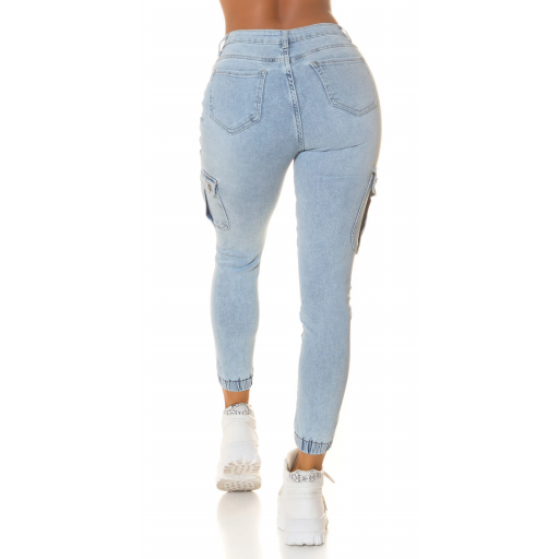 Jeans cargo azul cintura alta [1]