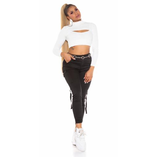 Jeans cargo cintura alta negro [9]