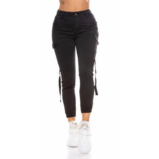 Jeans cargo cintura alta negro [1]