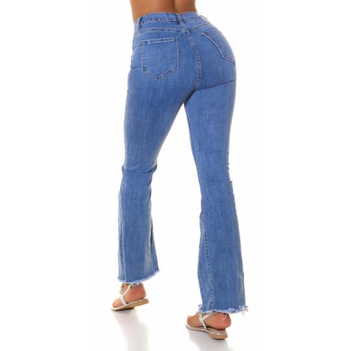 Jeans de cintura alta Acampanados azul [3]
