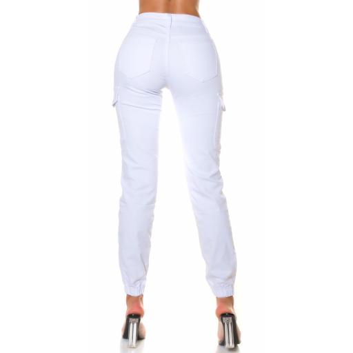 Jeans estilo cargo cintura alta blanco [2]