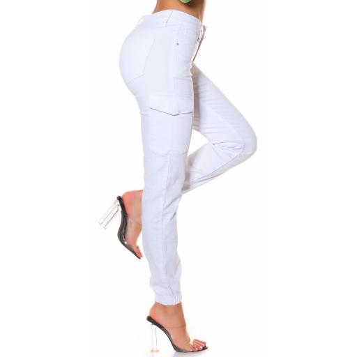 Jeans estilo cargo cintura alta blanco [1]