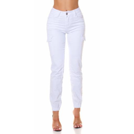 Jeans estilo cargo cintura alta blanco [3]
