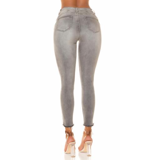 Jeans gris con rotos de cintura alta [1]