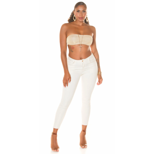 Jeans Skinny Beige Push-Up cintura alta [6]