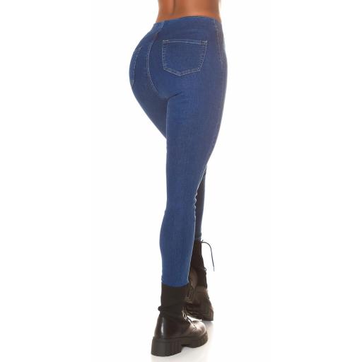 Jeans skinny con detalle brillante azul [1]